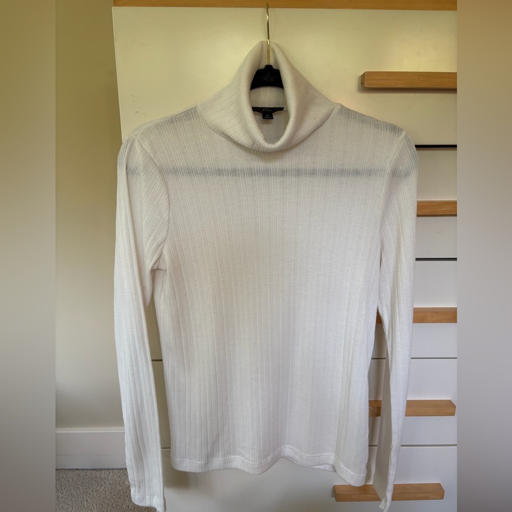 J.Crew Ribbed Turtleneck Sweater | Cream | Medium